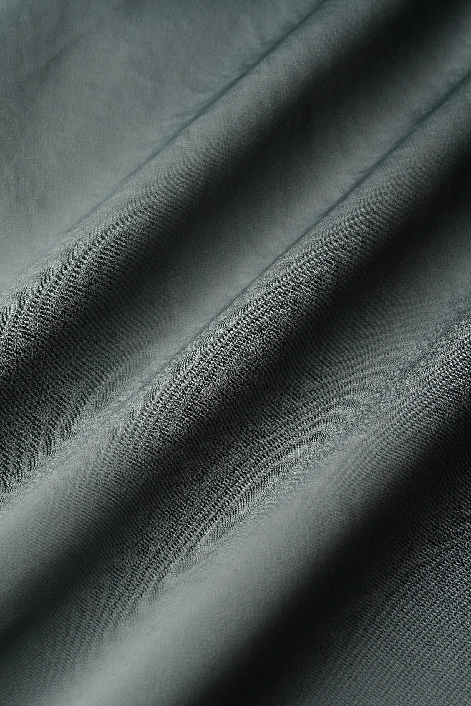 Zip slit satin slacks (Slate green)