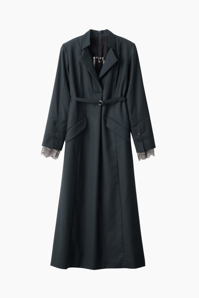 Classic lace jacket dress (Dark green)