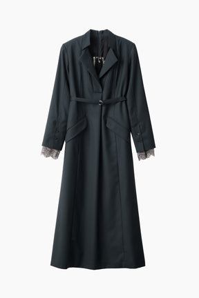 Classic lace jacket dress (Dark green)