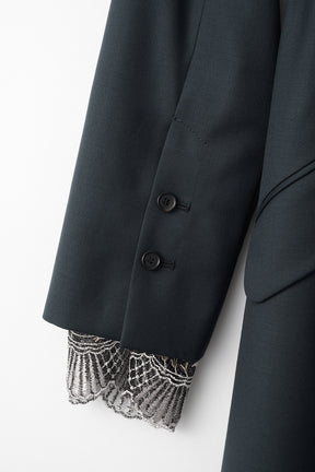 Classic lace jacket dress (Dark green)