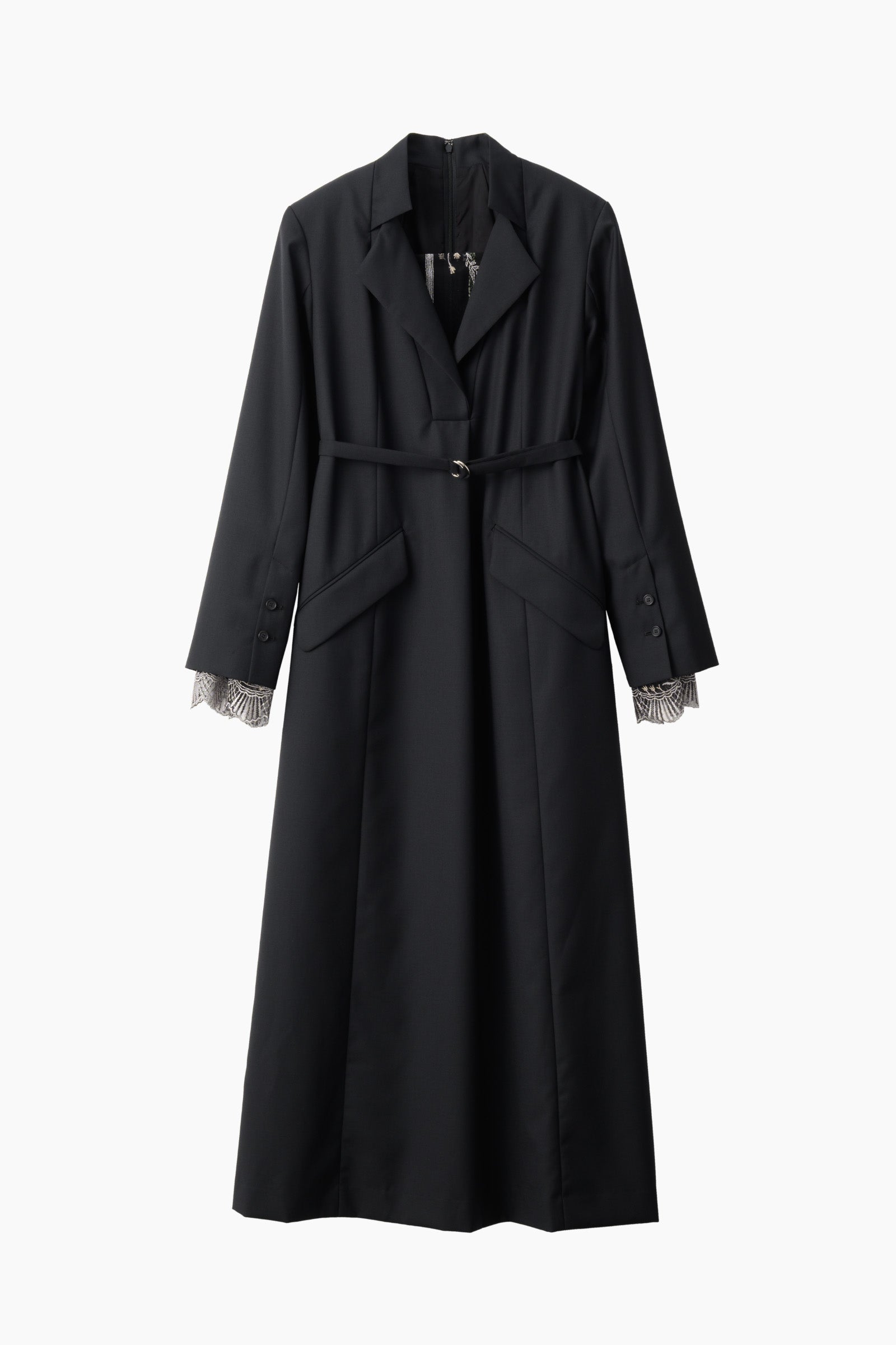 Classic lace jacket dress (Black)
