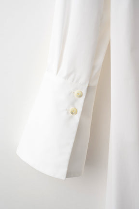 Droplet flower embroidered shirt dress (White)
