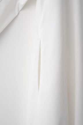 Droplet flower embroidered shirt dress (White)