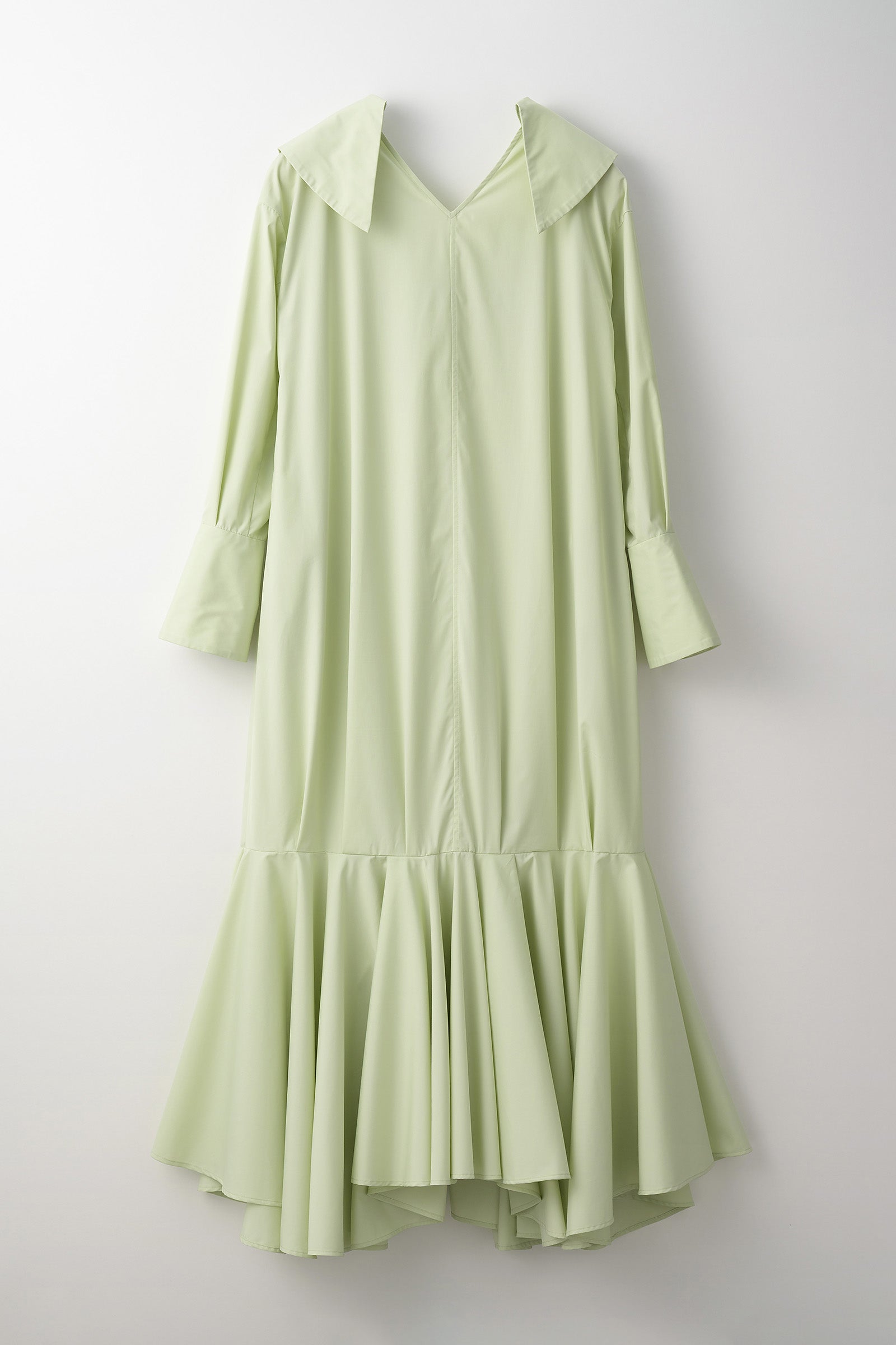 Droplet flower embroidered shirt dress (Light green)