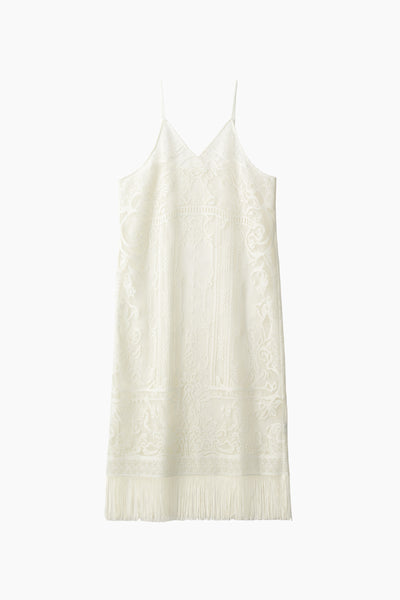 Mirror lace camisole dress (White)