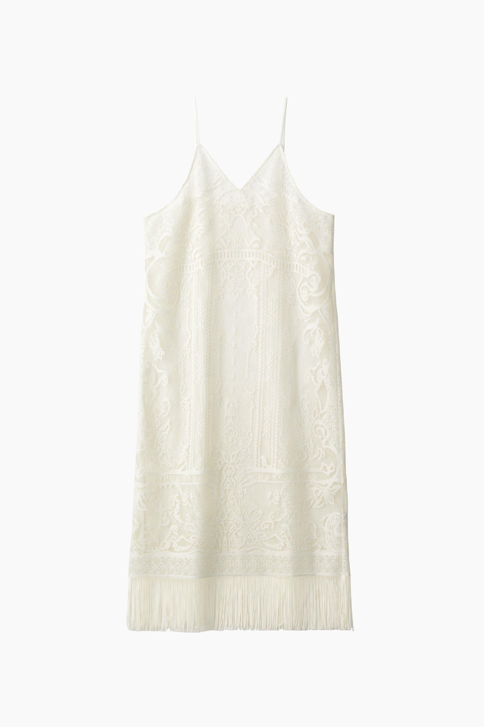 Mirror lace camisole dress (White)