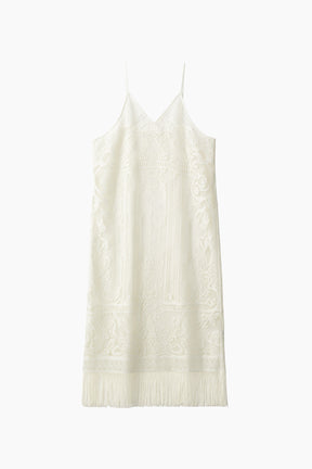 Mirror lace camisole dress (White)