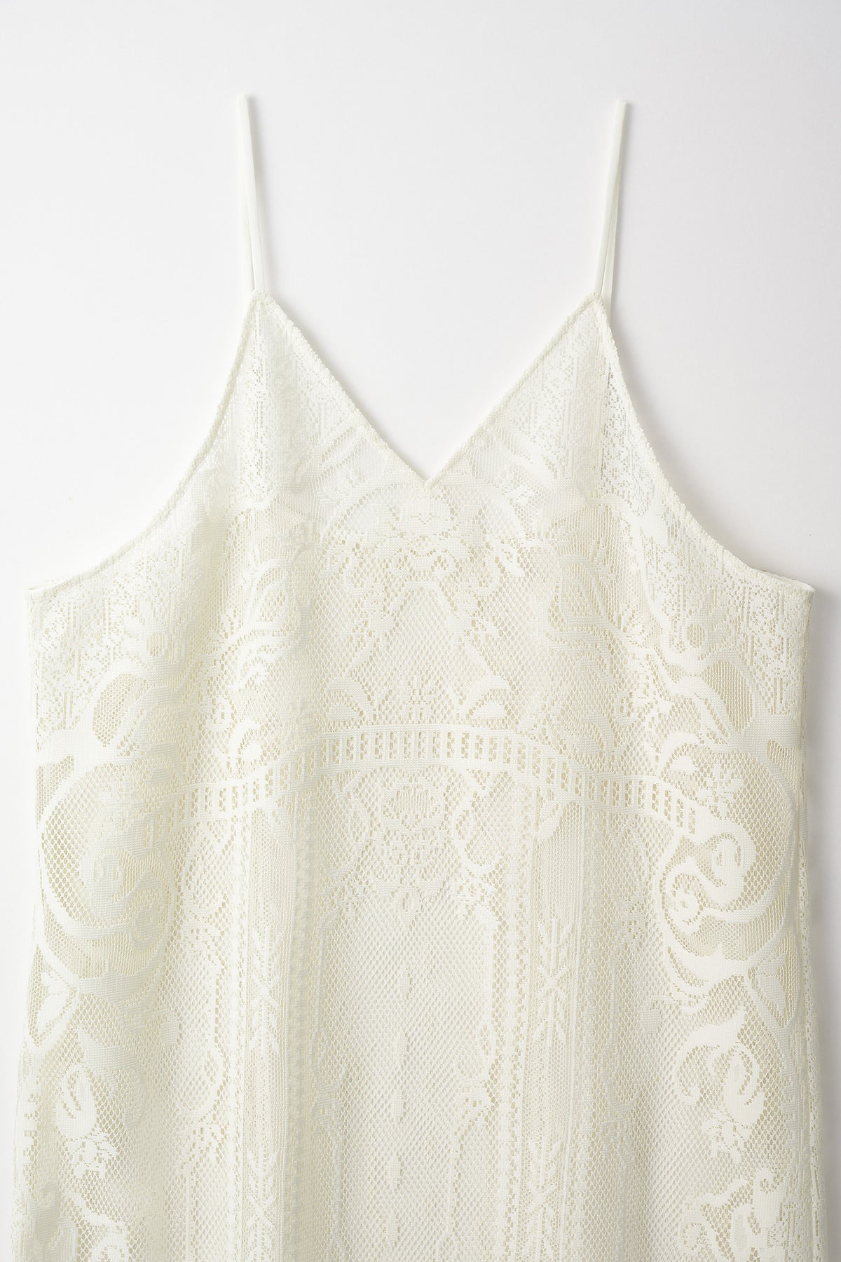 Mirror lace camisole dress (White)