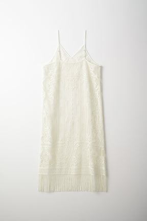 Mirror lace camisole dress (White)