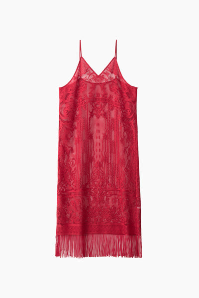 Mirror lace camisole dress (Red)