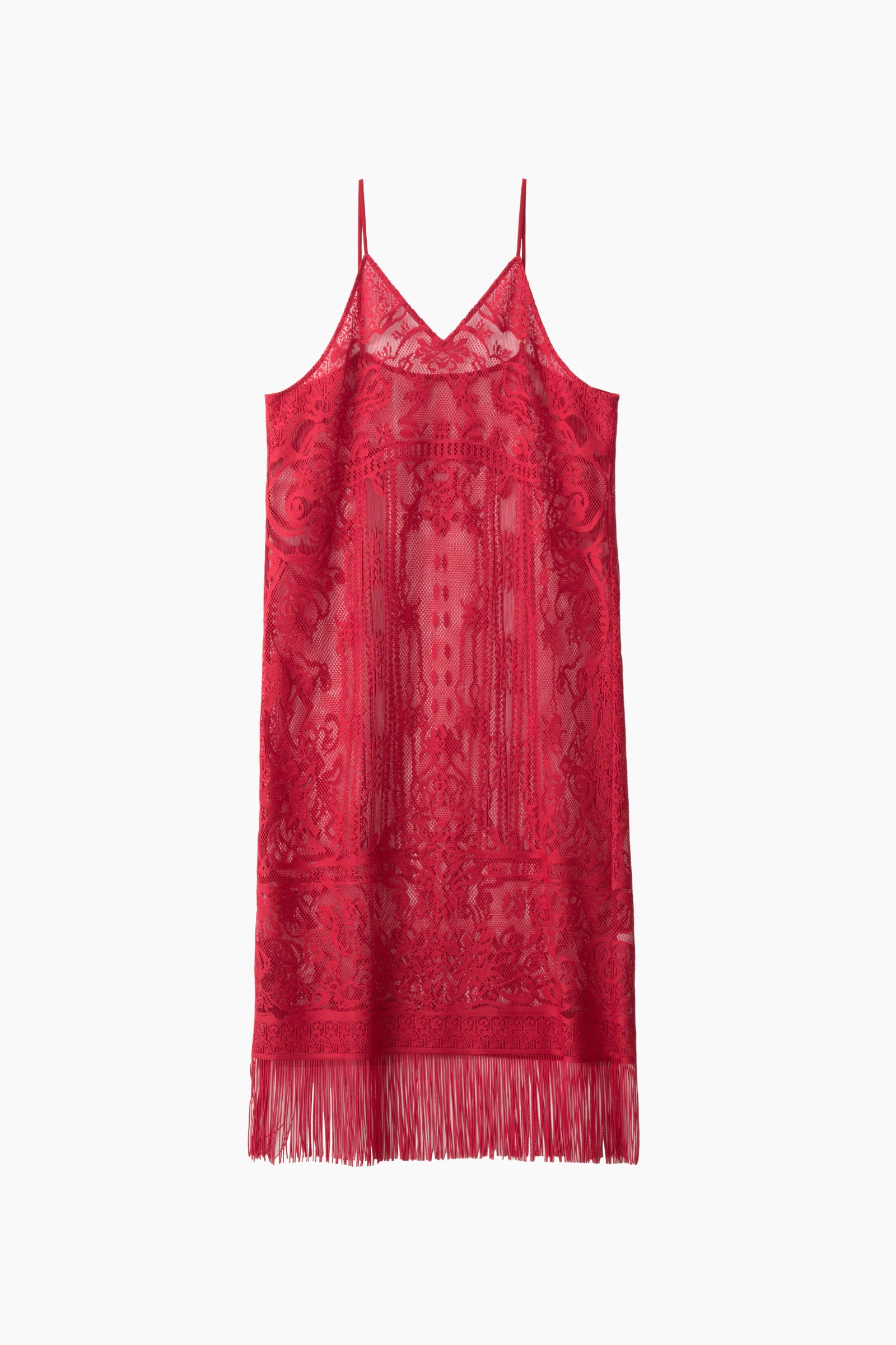 Mirror lace camisole dress (Red)