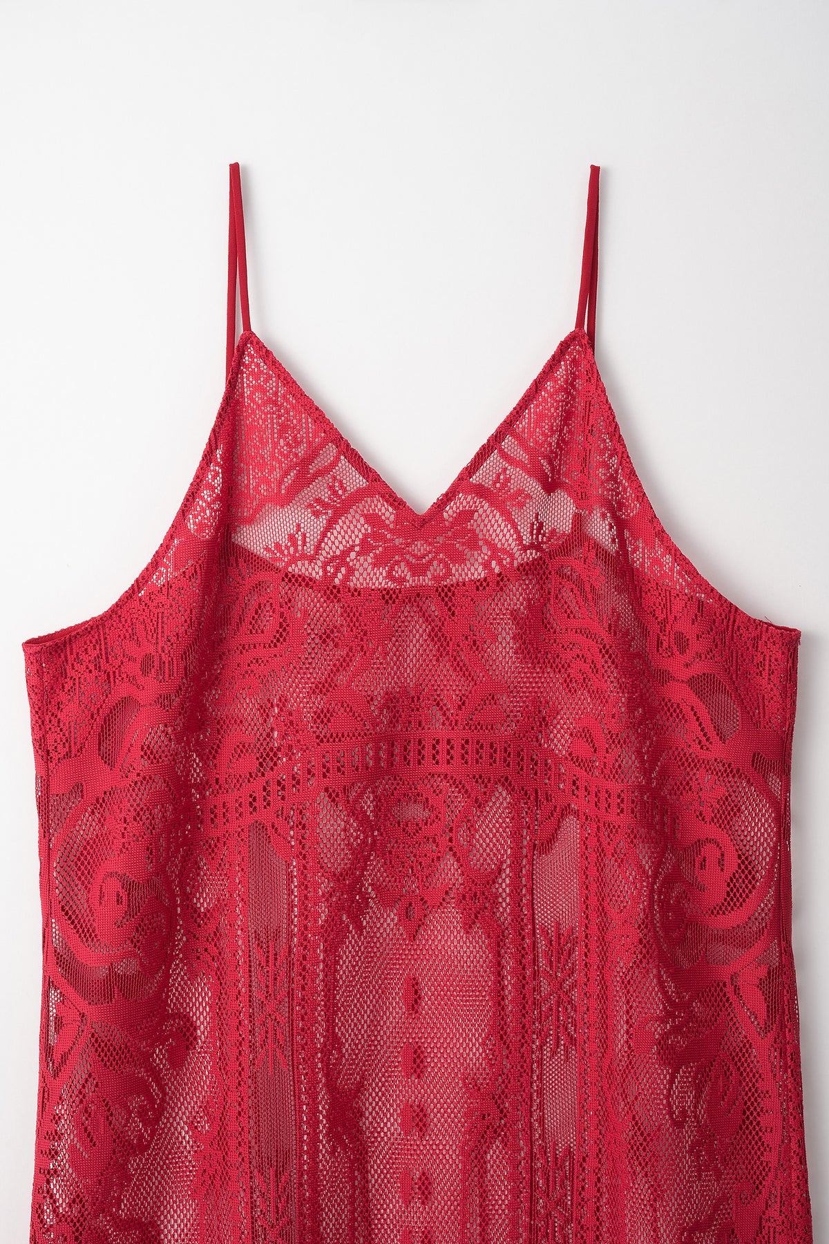 Mirror lace camisole dress (Red)