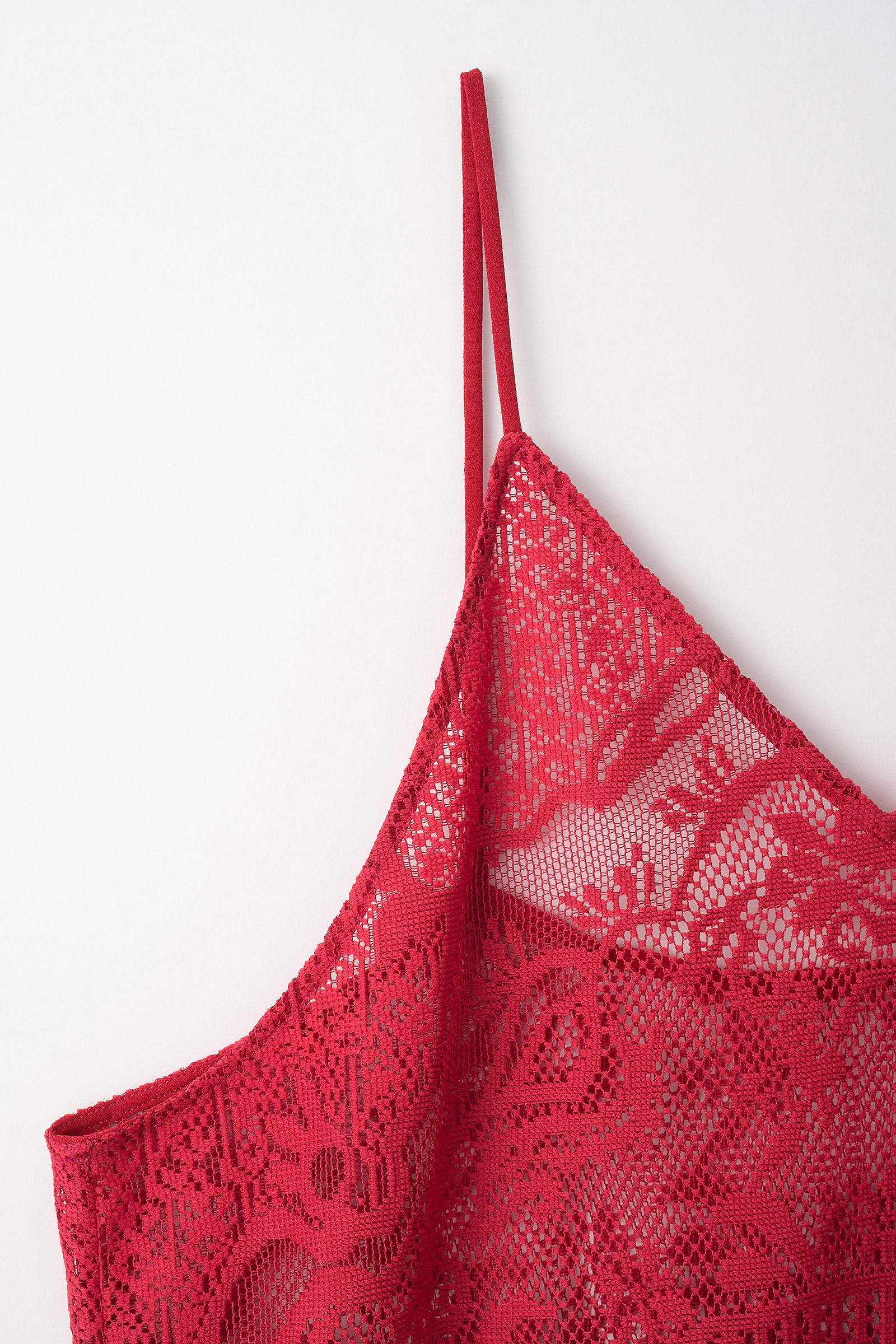 Mirror lace camisole dress (Red)