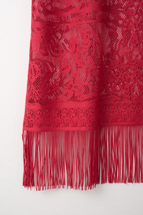 Mirror lace camisole dress (Red)