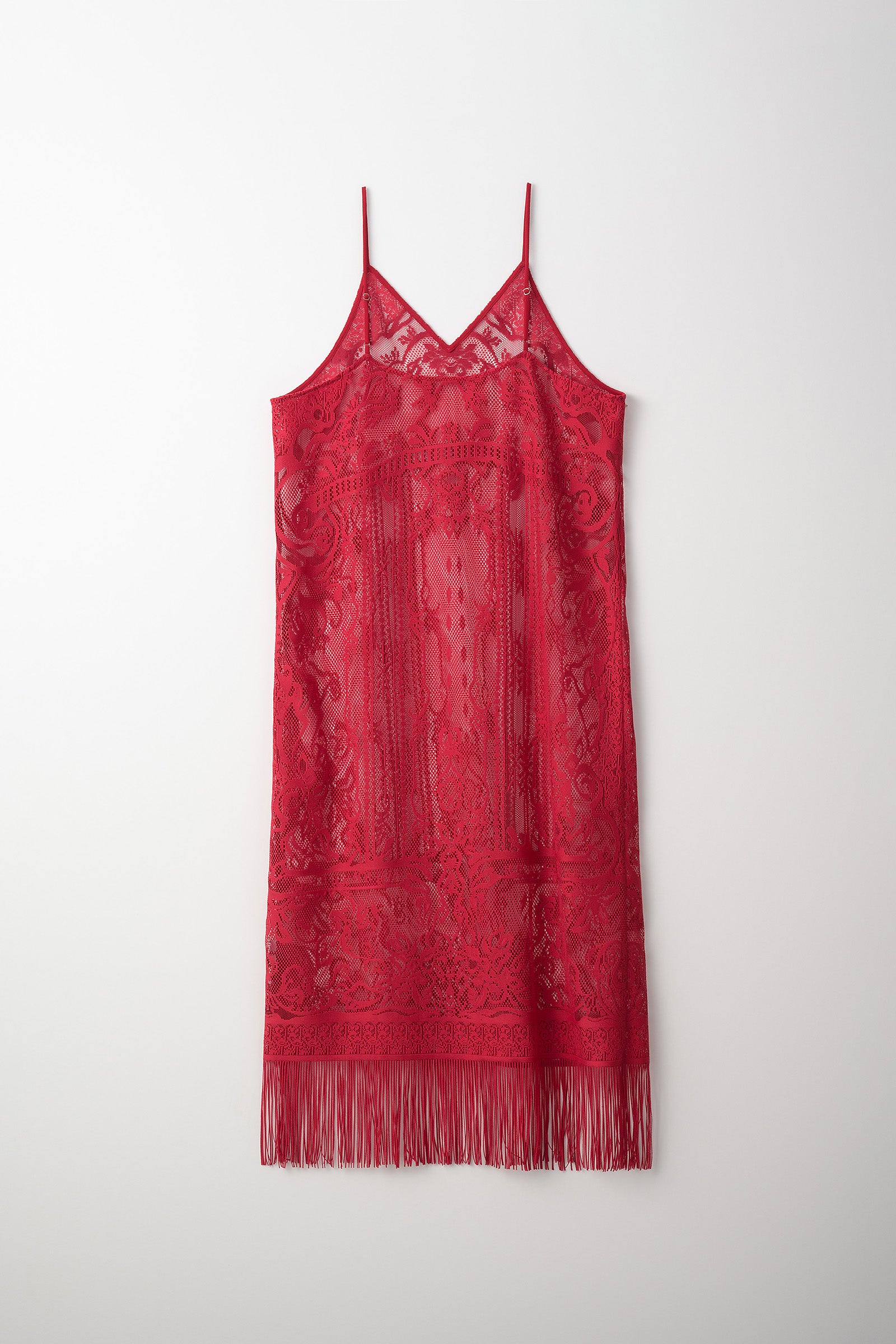 Mirror lace camisole dress (Red)