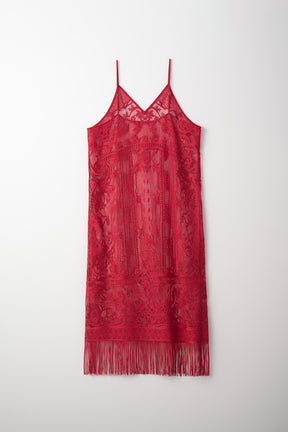 Mirror lace camisole dress (Red)