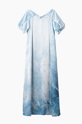 Water mirror print dress (Blue)