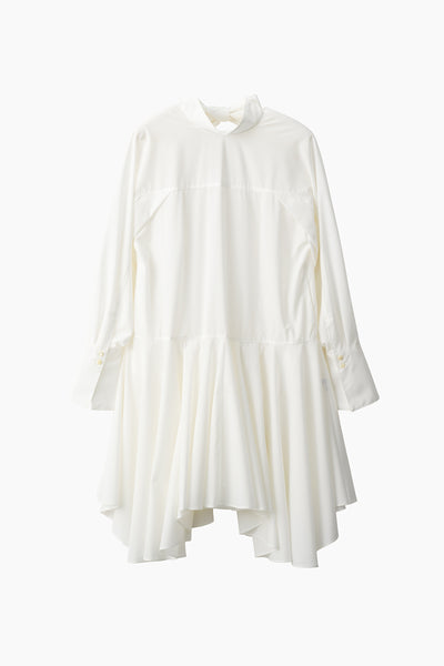 Spray flare shirt dress (White)