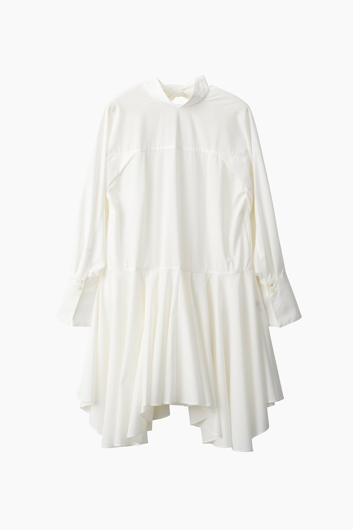Spray flare shirt dress (White)