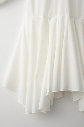 Spray flare shirt dress (White)