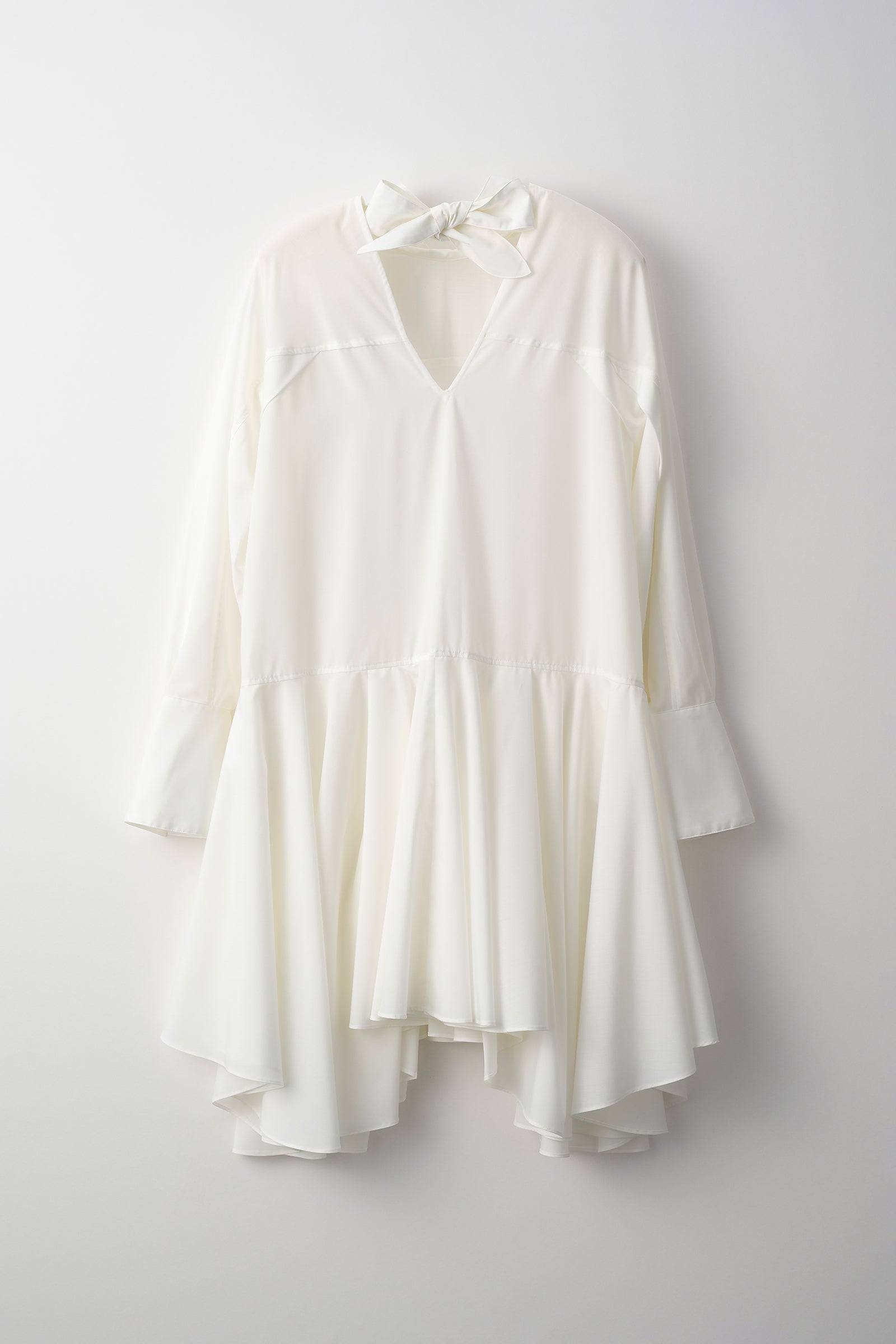 Spray flare shirt dress (White)