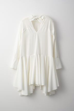 Spray flare shirt dress (White)