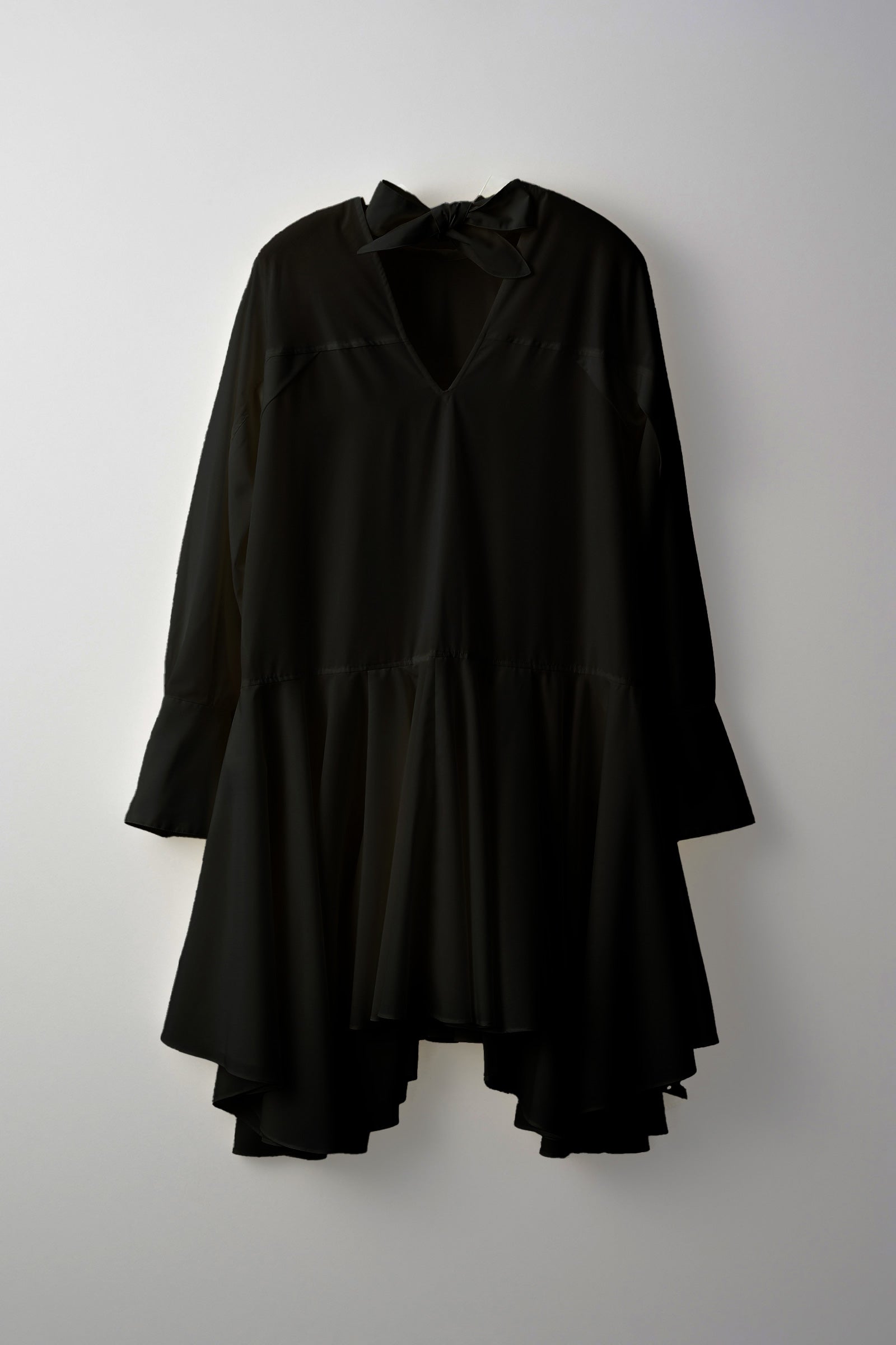 Spray flare shirt dress (Black)