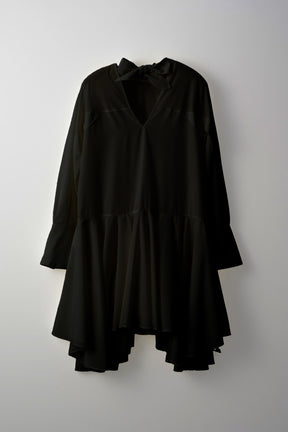 Spray flare shirt dress (Black)
