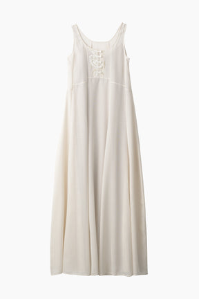 Loop embroidered mesh dress (Ivory)