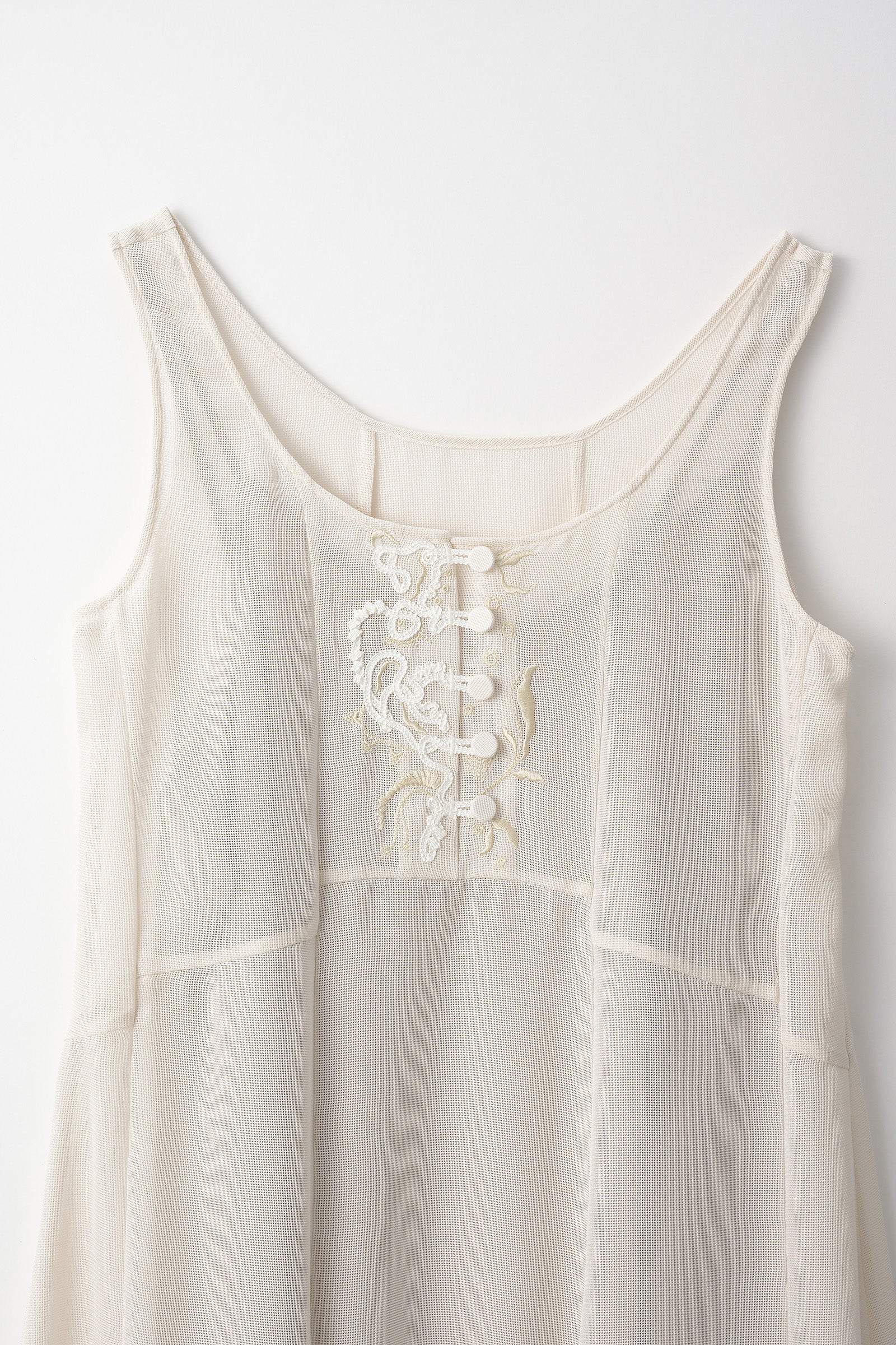 Loop embroidered mesh dress (Ivory)