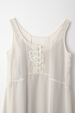 Loop embroidered mesh dress (Ivory)