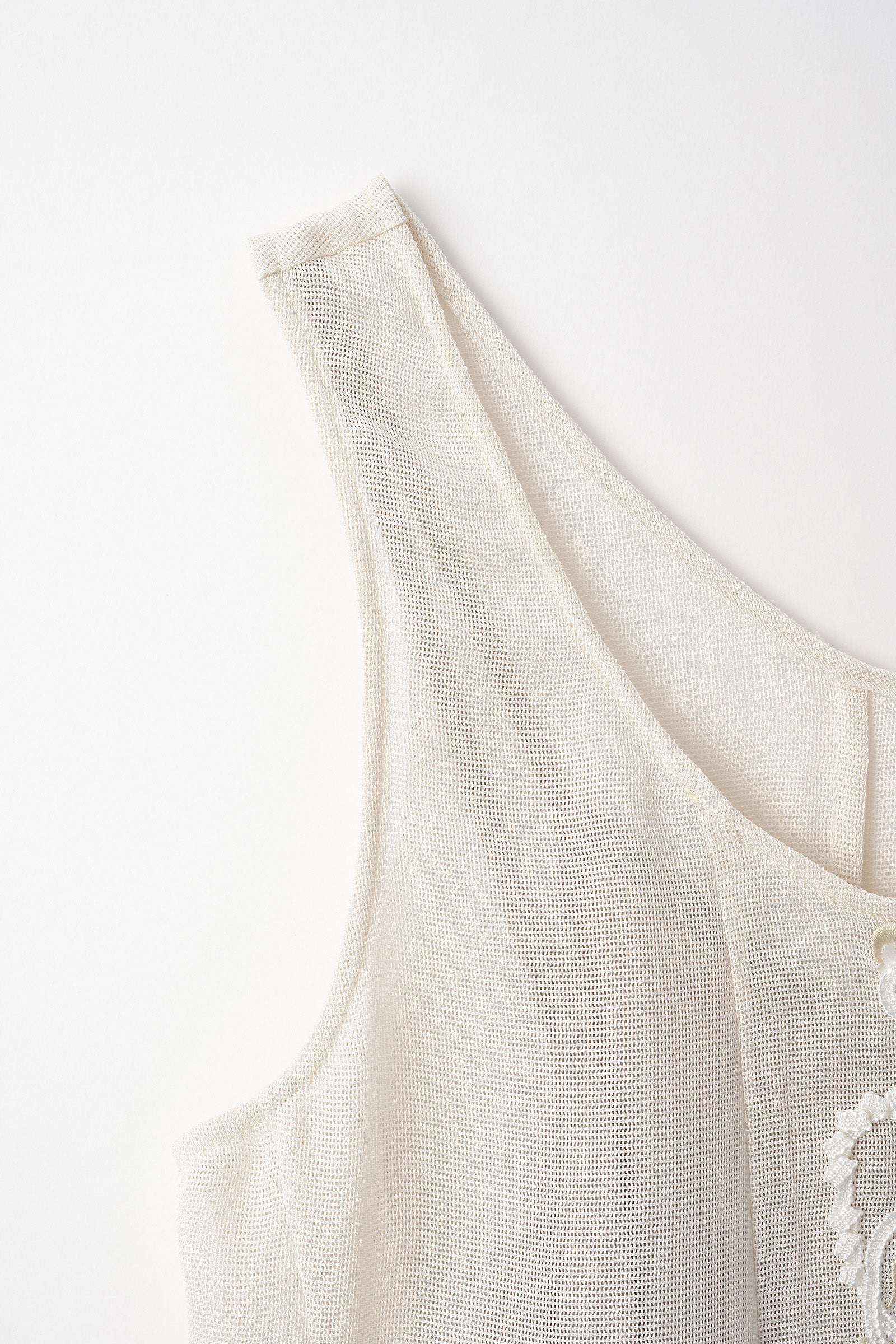 Loop embroidered mesh dress (Ivory)