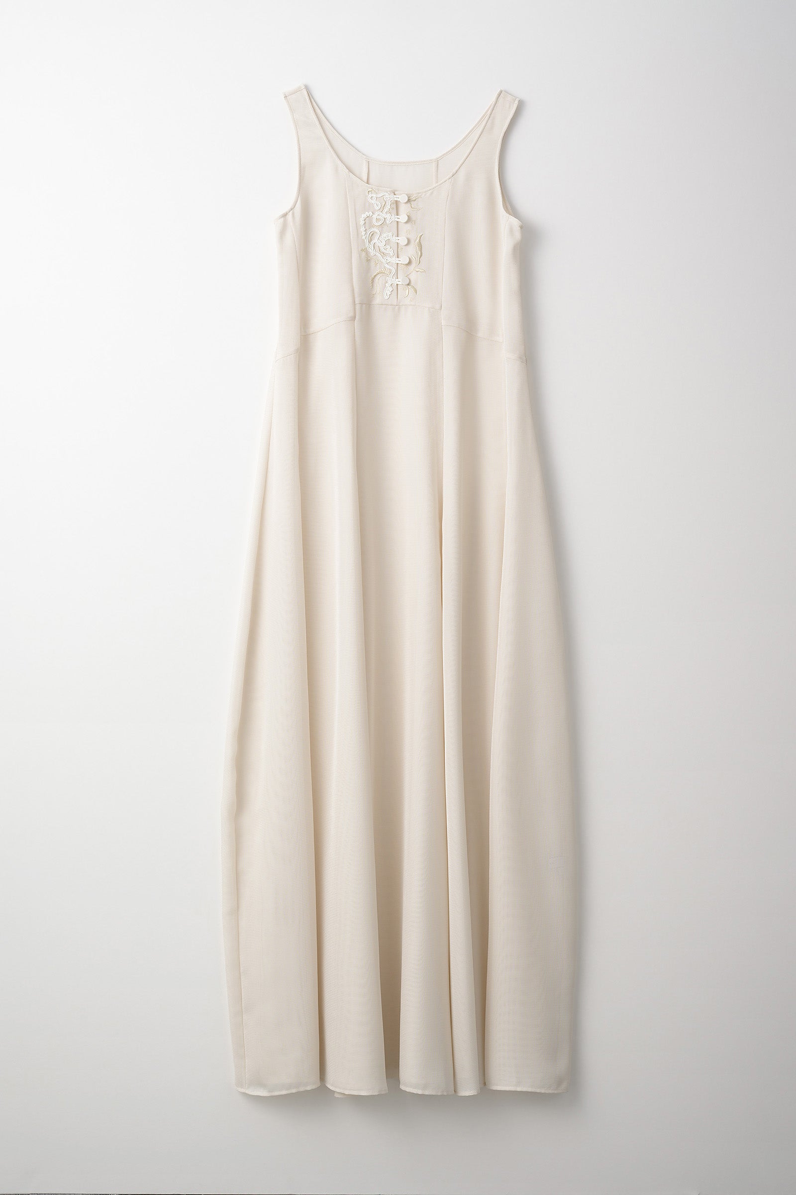 Loop embroidered mesh dress (Ivory)