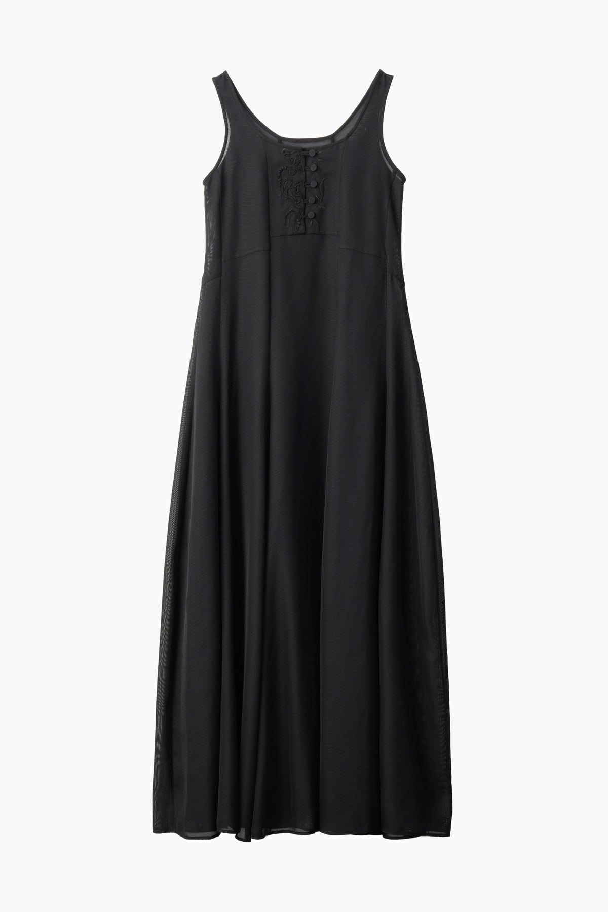 Loop embroidered mesh dress (Black)
