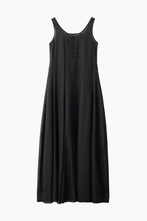 Loop embroidered mesh dress (Black)