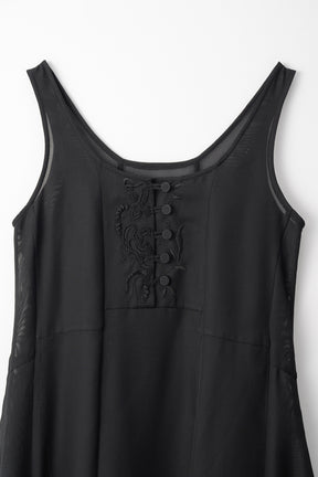 Loop embroidered mesh dress (Black)