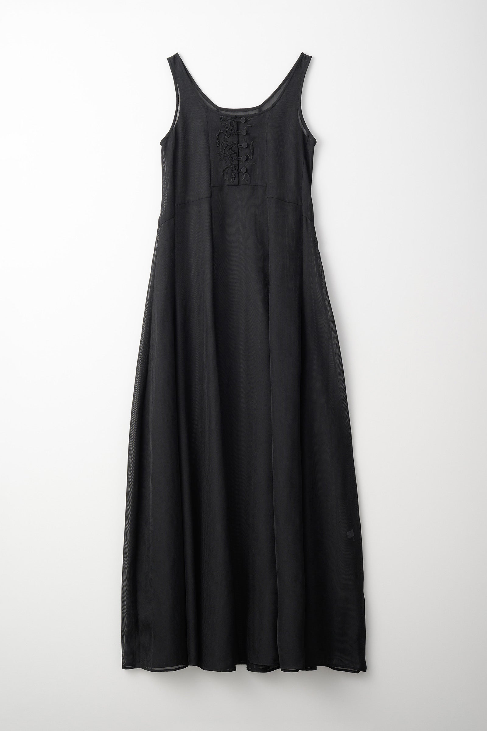 Loop embroidered mesh dress (Black)