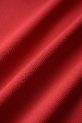 Brooch gather asymmetric dress (Red)