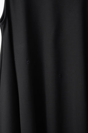 Brooch gather asymmetric dress (Black)