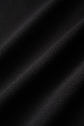 Brooch gather asymmetric dress (Black)
