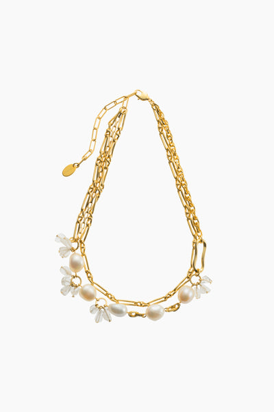 Droplet flower necklace (Gold)