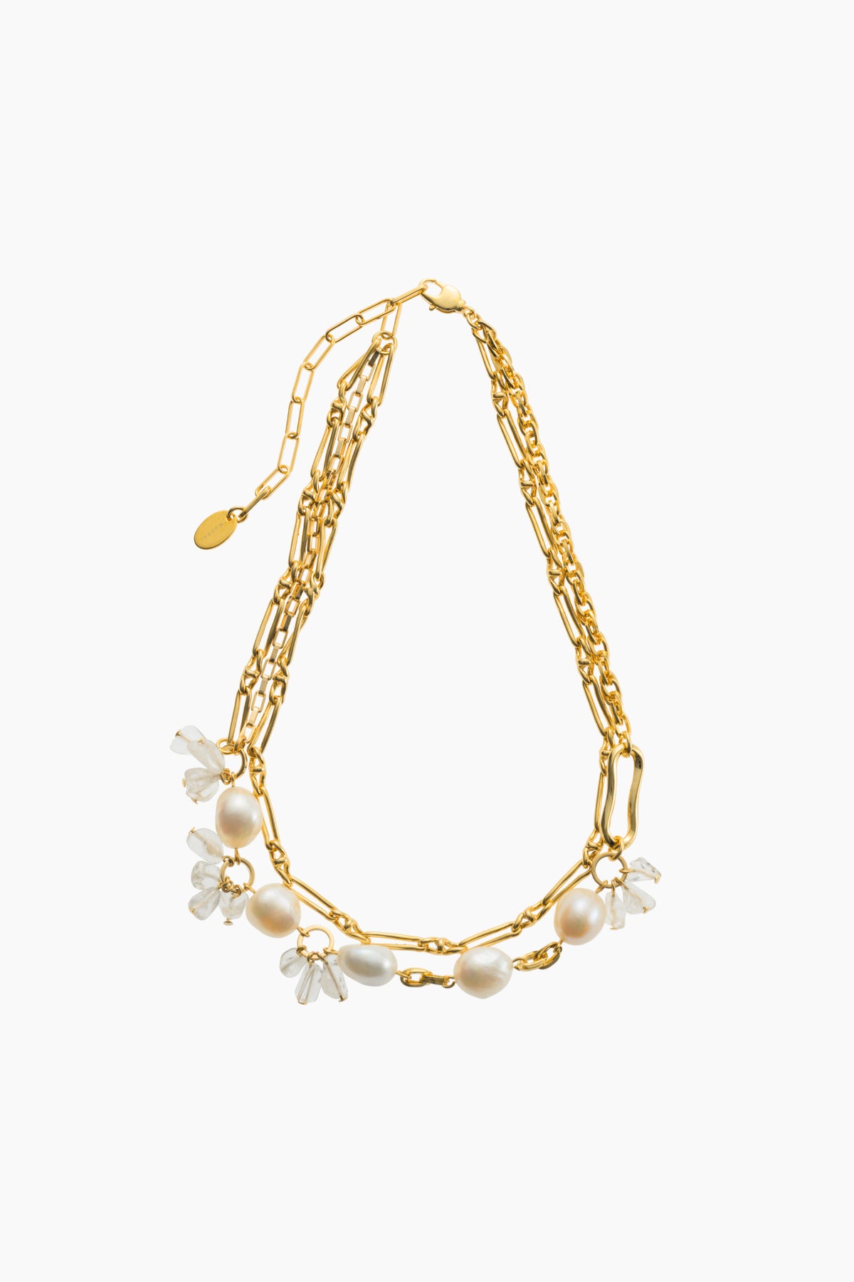 Droplet flower necklace (Gold)