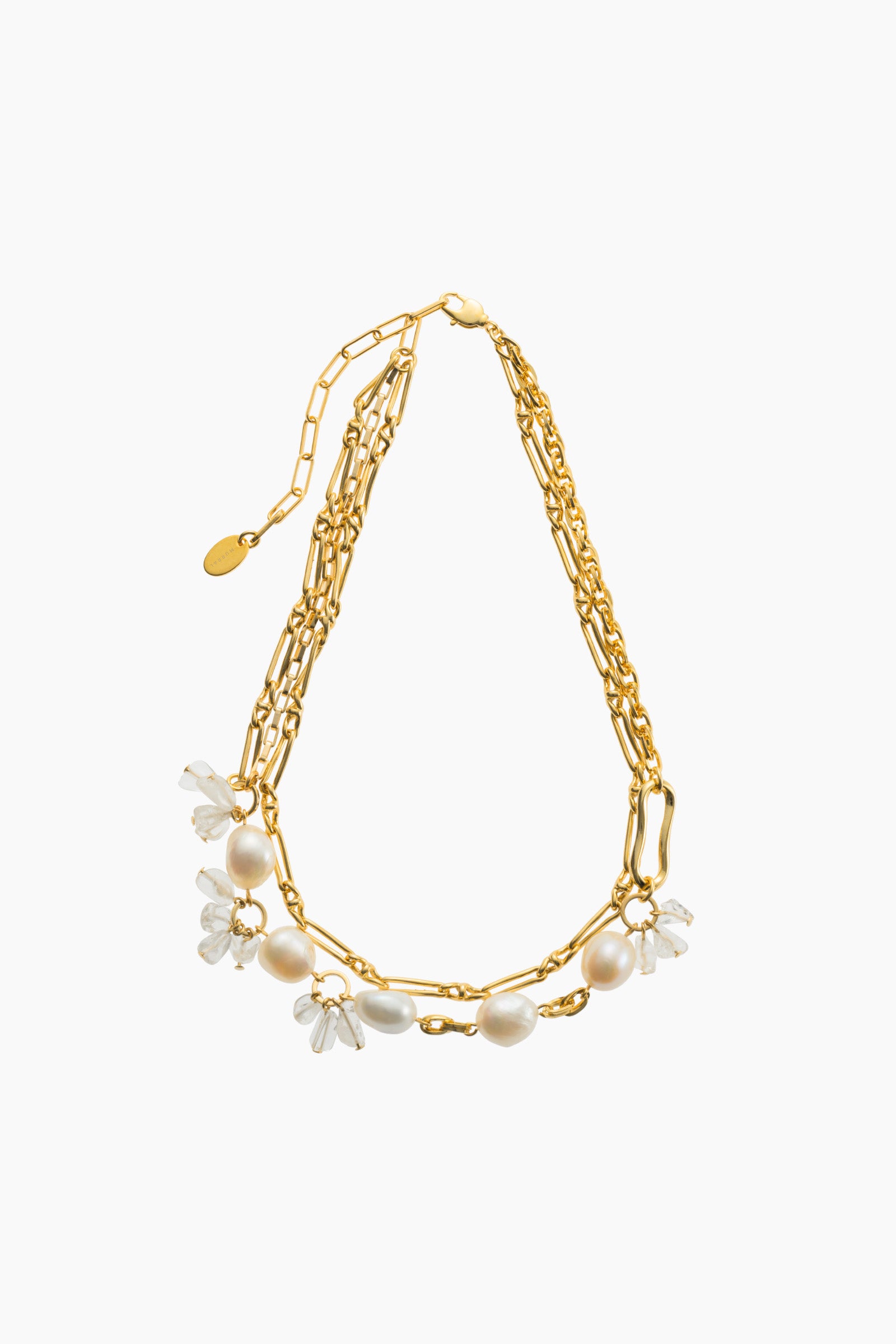 Droplet flower necklace (Gold)