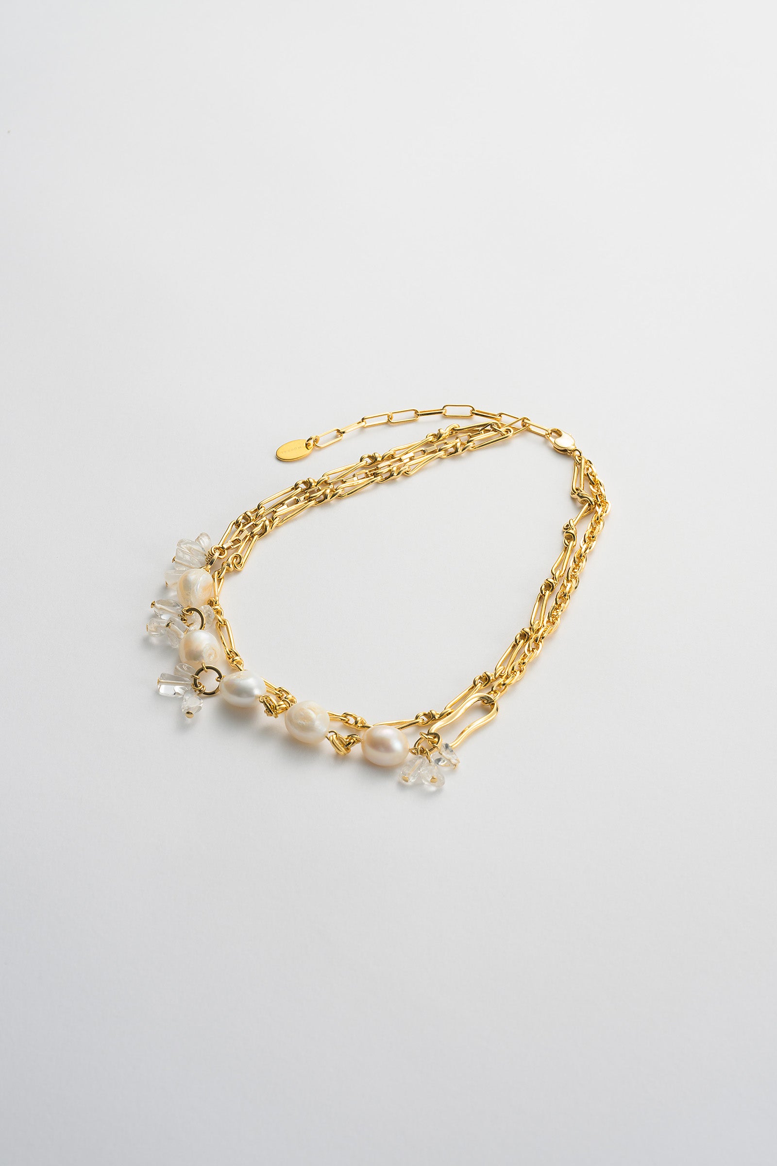 Droplet flower necklace (Gold)