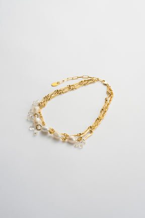 Droplet flower necklace (Gold)
