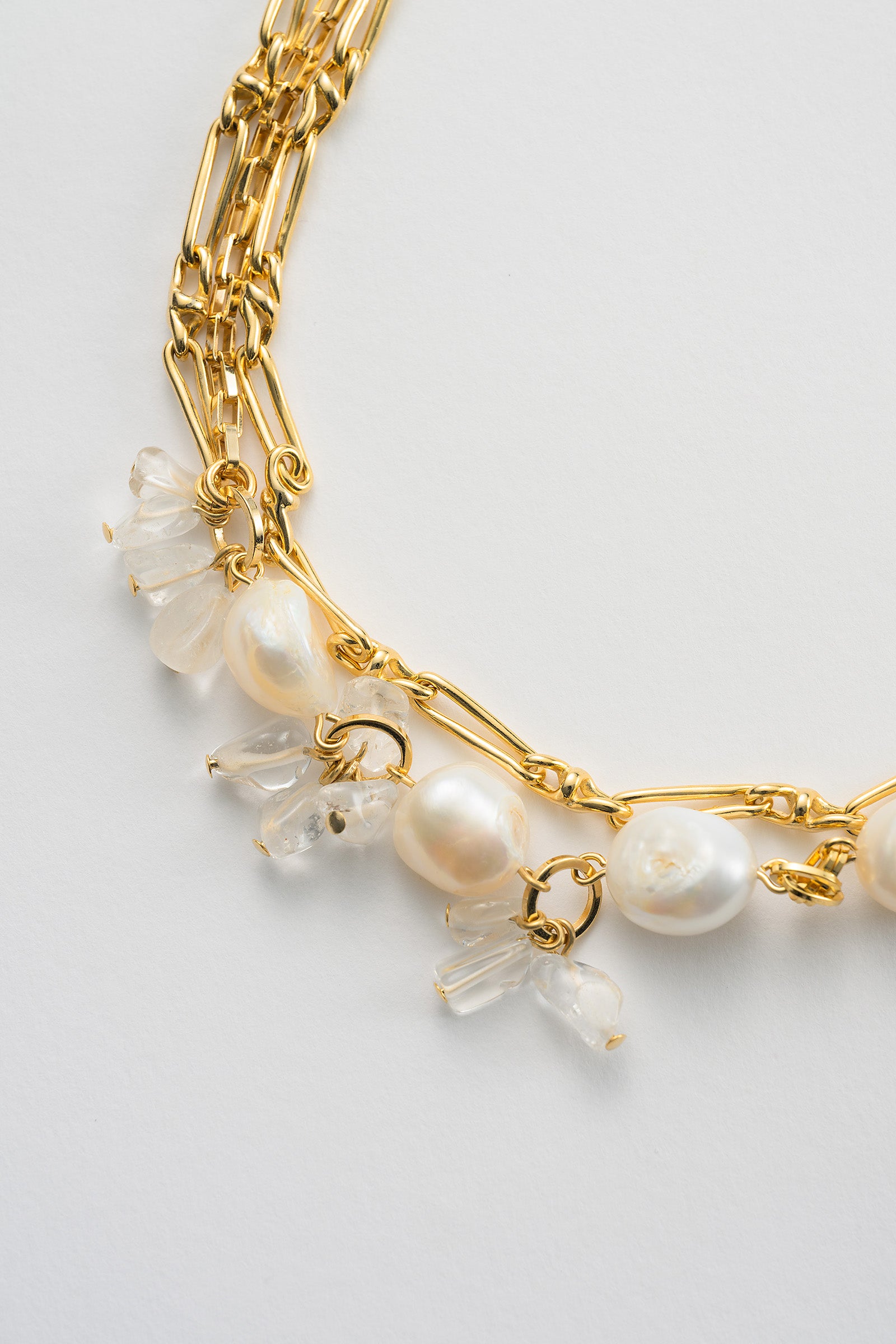 Droplet flower necklace (Gold)
