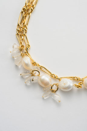 Droplet flower necklace (Gold)