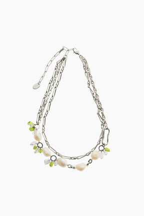 Droplet flower necklace (Silver)
