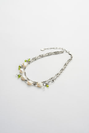Droplet flower necklace (Silver)
