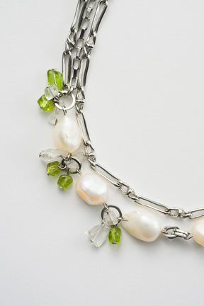 Droplet flower necklace (Silver)